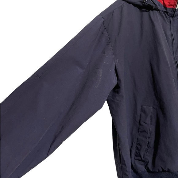 Tommy Hilfiger Lightweight Jacket Navy Blue Concealed Hood Waterproof Size XXL - Picture 5 of 12